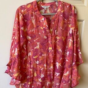 Counterparts Pink and Orange Floral Blouse